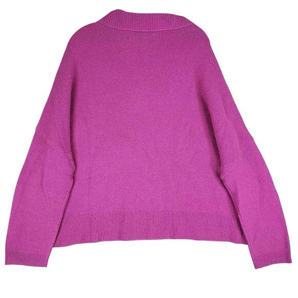 Eileen Fisher Sweater Womens XL Mock Neck Wool Alpaca Blend Pullover Knit Purple - Picture 3 of 8